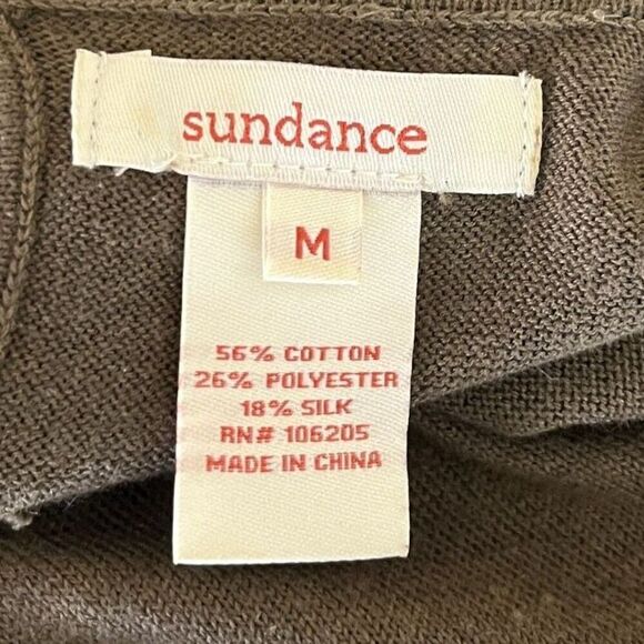 Sundance Women's Size M Sculptured Delight Silk Cotton Sweater Midi Dress Ruffle - Picture 2 of 11